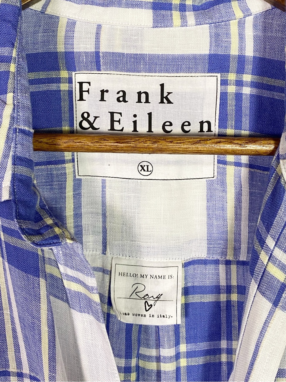 Frank & Eileen Rory Linen Maxi Shirt Dress Plaid - Picture 6 of 7